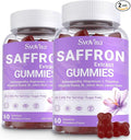 Saffron Supplements Gummies with 88.5 mg Saffron Extract Magnesium Glycinate L-Theanine Ashwagandha Rhodiola Rosea St. John’s Wort - Sugar Free 120 Count