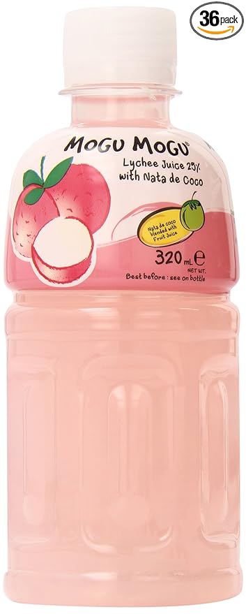 Mogu Juice with Nata De Coco Lychee 10.82-Ounce (Pack of 24)