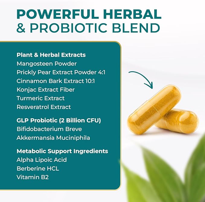 GLPro Capsules – Natural Supplement with Hawthorne Garlic Green Tea &amp Hibiscus – Non-GMO Gluten-Free Dairy-Free Vegetarian Made in USA – 30 Capsules 1 Month Supply
