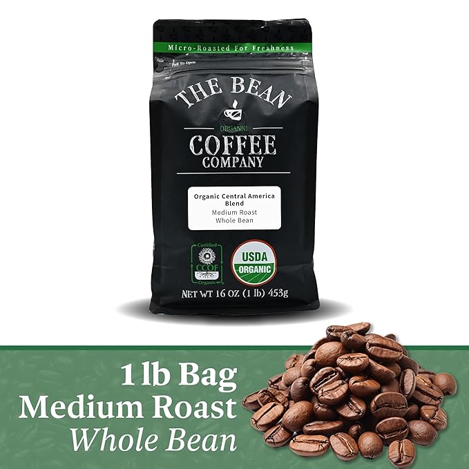 The Bean Organic Coffee Company Central America and Mocha Java Medium Roast Whole Bean Coffee 16-Ounce Bag