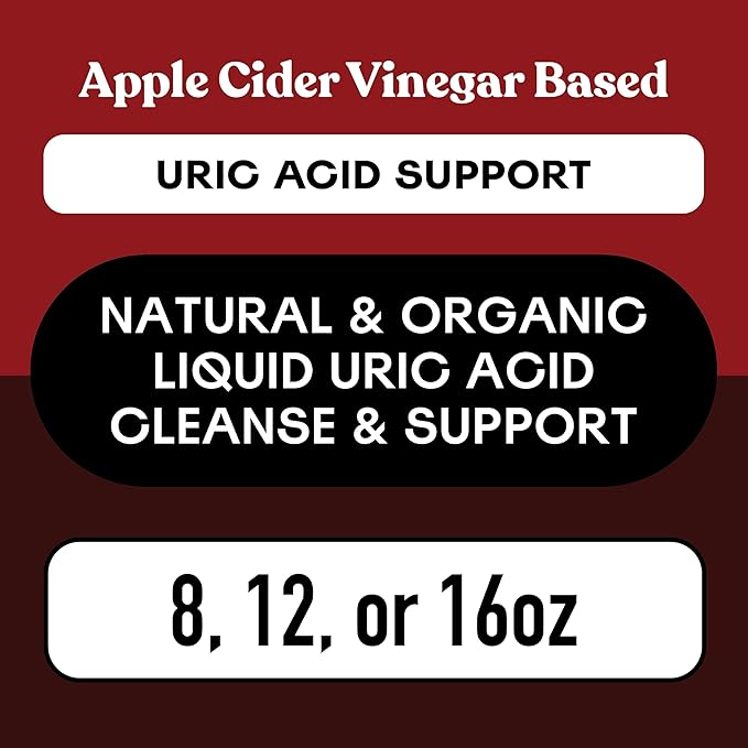 Complete Natural Products Uric Acid Complete - 8oz Liquid Supplement to Support Uric Acid Cleanse Kidney Health &amp Circulation with Apple Cider Vinegar Tart Cherry &amp Beet Root.