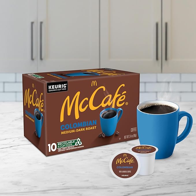 McCafe Colombian Single Serve Coffee Keurig K-Cup Pods Medium Roast 60 Count (6 Packs of 10)