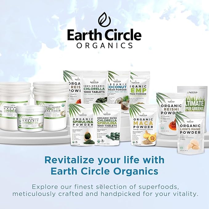 Earth Circle Organics Pure Coconut Water Powder 8oz &amp Yellow Maca Root Powder 1lb for Enhanced Wellness Hydration and Vitality - Vegan Gluten-Free Nutrient-Rich Superfoods