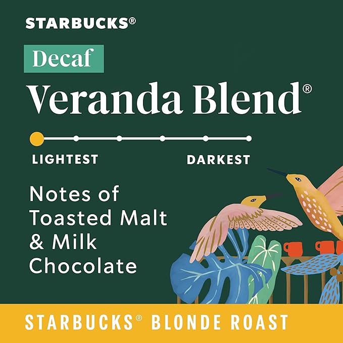 Starbucks Ground Coffee Starbucks Blonde Roast Coffee Decaf Veranda Blend—100% Arabica 1 bag (12 oz) (Pack of 2)