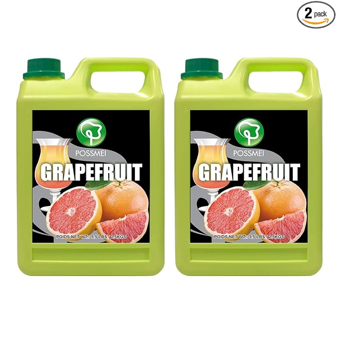 Possmei Grapefruit Flavored Syrup 5.5 Pound Plastic Jar 2 Pack