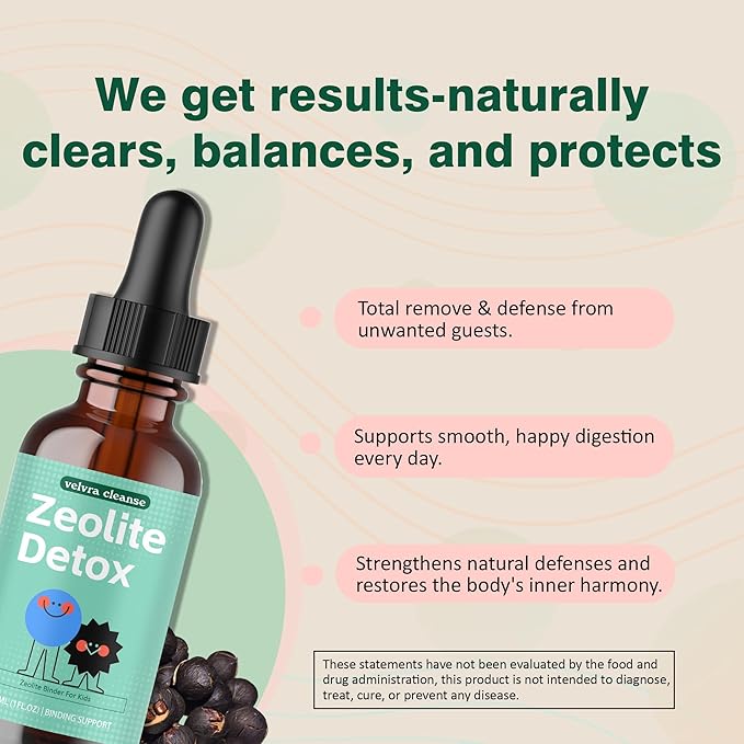 Complete Kit - Intestinal &amp Liver Support with Zeolite Detox Drops for Immune Boost Energy &amp Family Wellness 30-Day Supply for Adults &amp Kids