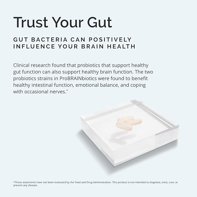 BRAINMD Dr Amen ProBRAINbiotics - 3 Billion CFU 60 Capsules - Promotes Gut Health - Gluten Free - 60 Servings