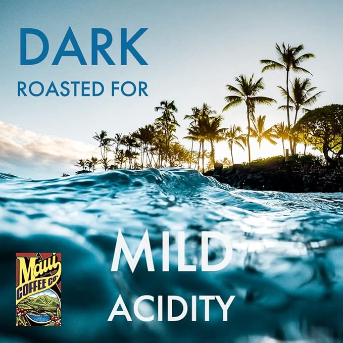 Maui Coffee Company 100% Maui Coffee Ground Maui Grown Dark Roasted in Hawaii 7 oz. Bag
