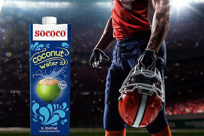 SOCOCO 100% Pure Coconut Water | Natural Electrolytes | Vital Nutrients | Refreshing 33.8 Oz (Pack of 12)