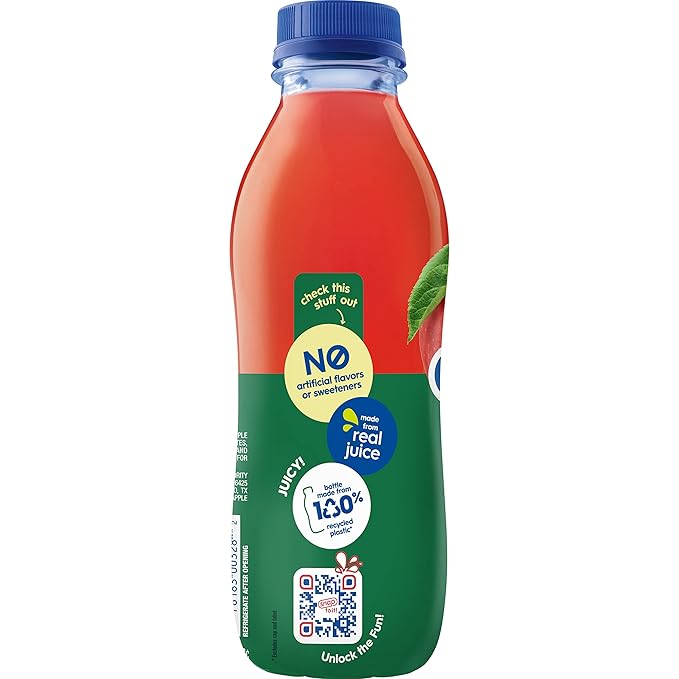 Snapple Apple Juice Drink 16 Fl Oz Recycled Plastic Bottle All Natural No Artificial Flavors Or Sweeteners Gluten-free Contains 10% Real Juice 12 Pack