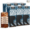 Wandering Bear Organic Vanilla Cold Brew Coffee - Extra Strong Bold Smooth Unsweetened Shelf-Stable Ready to Drink Gluten Free &amp Vegan Iced Cold Brewed Coffee Drink - 32 fl oz 6 pack