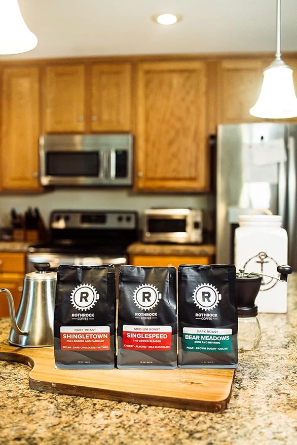 ROTHROCK COFFEE ROASTER'S CHOICE WHOLE BEAN COMBO PACK - MEDIUM/DARK ROAST 12OZ BAGS