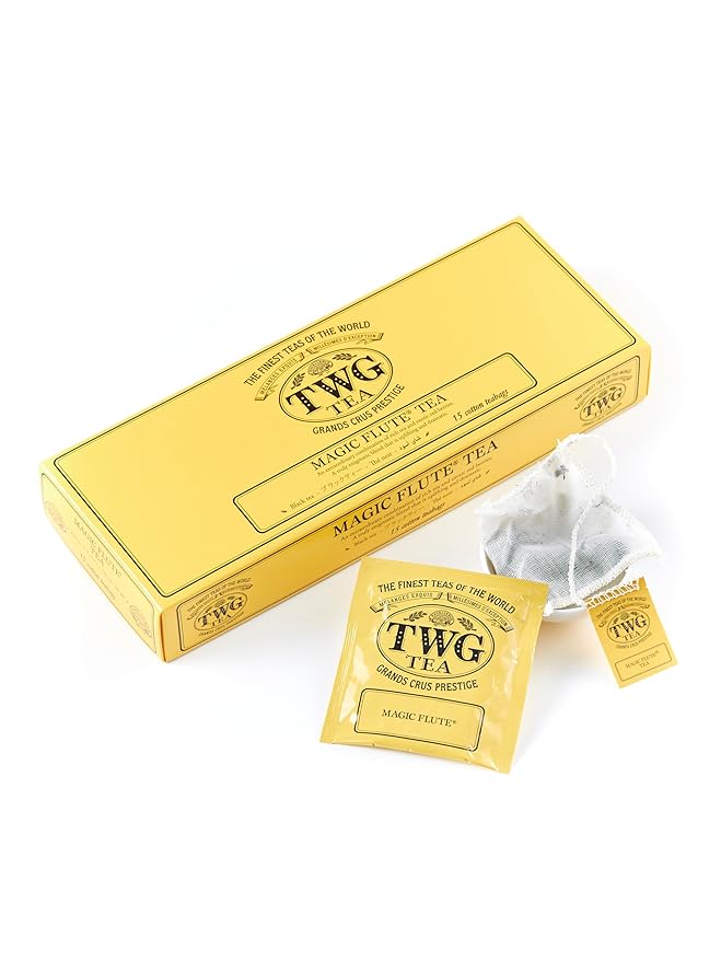 TWG Tea | Magic Flute Tea | Black Tea | Strawberry | 15 Hand Sewn Cotton Teabags | Gift Set
