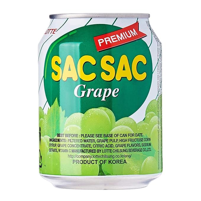 Korean Best Variety Energy Drink Box Deal - SACSAC RICE PUNCH PEAR JUICE - (SACSAC GRAPE 12 CANS)