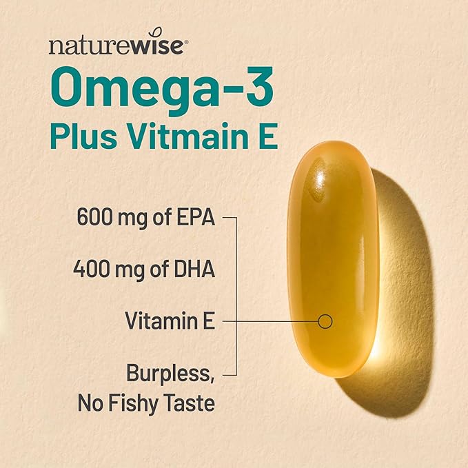 NatureWise [1] Multi Collagen Peptides Pills + Hyaluronic Acid - 90 Capsules[30 Day Supply] + [1] Omega 3 Fish Oil 1000mg + Vitamin E - Wild-Caught - 60 Softgels[30-Day Supply]