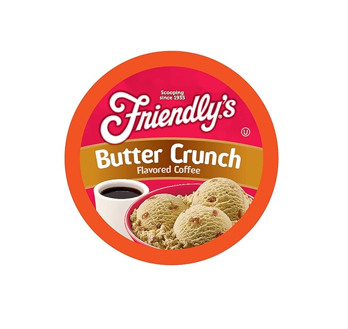 Friendly's Flavored Ice Cream Coffee Pods Compatible with Keurig K Cup Brewers (Butter Crunch 40 Count)