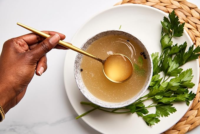 Collagen Bone Broth - Infused with Collagen Peptides and Vitamin C for Immune Health - Roasted Chicken and Herb Flavor - 0.5 Oz Packets - 15 Servings