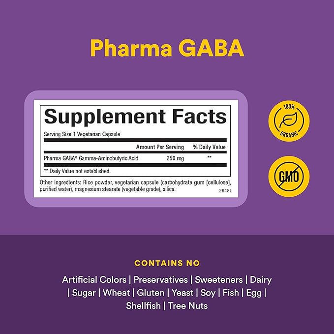 Natural Factors Pharma GABA - Dietary Supplement Supports Calm Sleep &amp Sleep Quality - Natural Fast-Working Supplement Aids Focus &amp Brain Health - 60 Chewable Tablets (60 Servings)