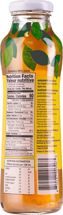 Heaven &amp Earth Half &amp Half Organic Black Tea and Lemonade 11.2oz (6 Pack) | Made with Real Lemons and Real Black Tea Pure Fruit Juice No added Sugar Flavor or Color