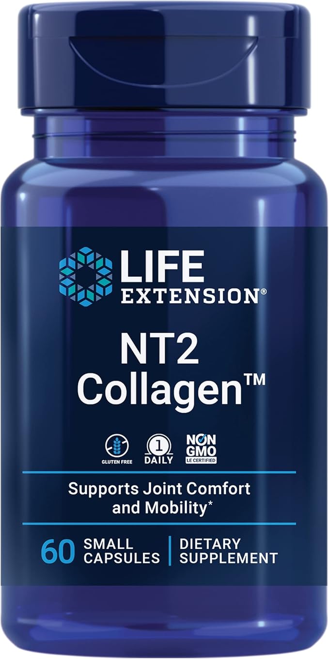 Life Extension NT2 Collagen™ Joint Health Supplement for Joint Comfort &amp Mobility Gluten-Free Non-GMO 1 Daily 60 Small Capsules