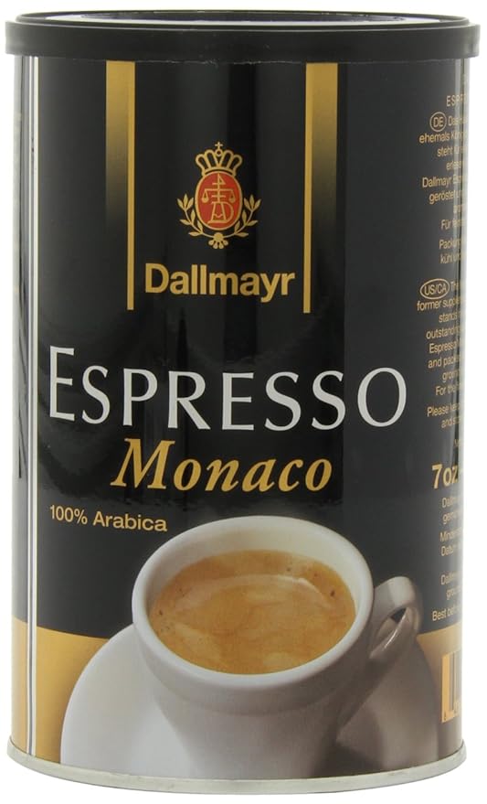 Dallmayr Gourmet Coffee Espresso Monaco (Ground) 7-Ounce Tins (Pack of 4)