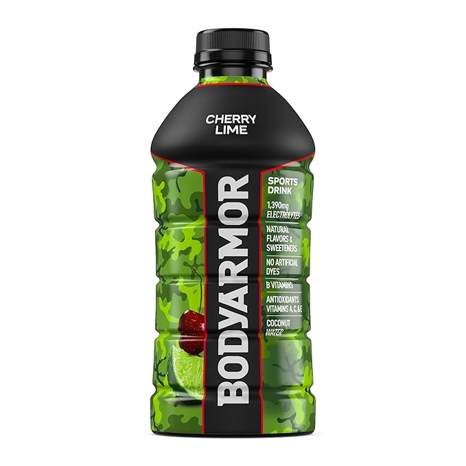 BODYARMOR Sports Drink Cherry Lime Electrolyte Drink Hydration 28 Fl Oz Bottles (15 Pack) Flavored Coconut Water with B Vitamins &amp Antioxidants