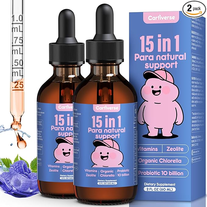 Parasite Cleanse for Humans &amp KidsParasite Cleanse for ChildrenZeolite Detox Liquid DropsCandida Cleanse &amp Wellness FormulaContains wormwood black walnut cloveChlorellaOregano4 Fl Oz