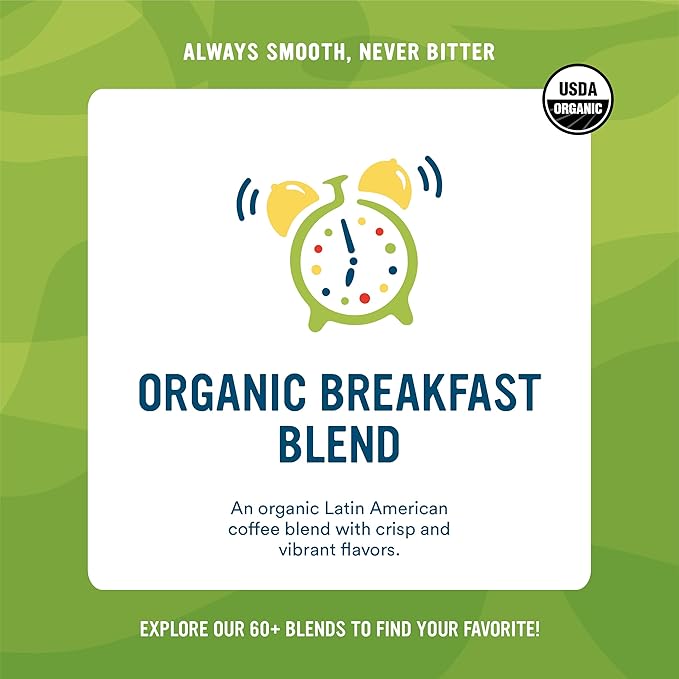 Cameron's Coffee Roasted Whole Bean Coffee Organic Breakfast Blend 32 Ounce