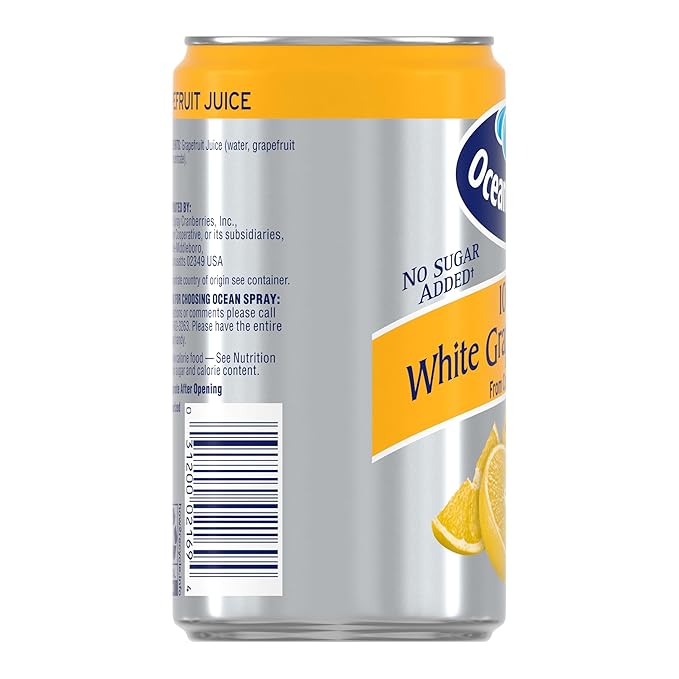 Ocean Spray 100% White Grapefruit Juice 7.2 oz Cans (Pack of 24)