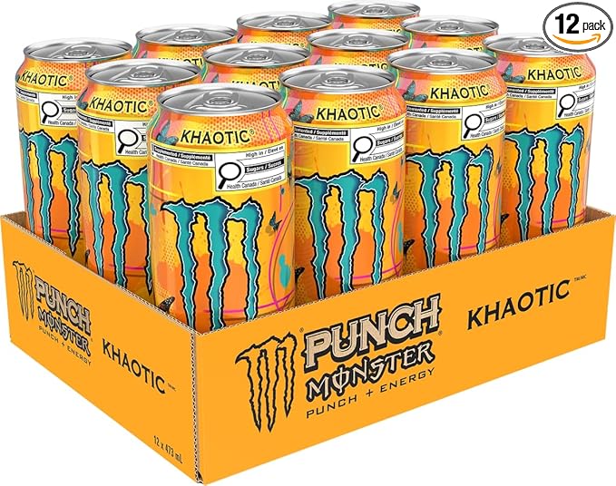 Monster Energy Khaotic Punch Energy Drink 473 mL Cans 12 Pack