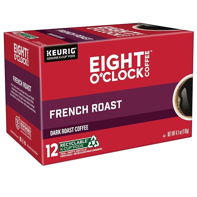 Eight O'Clock Coffee French Roast Single-Serve Coffee K-Cup Pods Dark Roast 72 Count