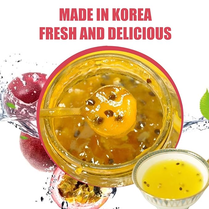 Apexy Authentic Korean Honey Passion Fruit Tea Passionfruit Puree  Just Add Hot Water Gourment Blend for Smoothies Cocktails Desserts and Spread No Artificial Colors Versatile and Natural Deligh