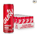 GURU Original Organic Energy Drinks Clean Energy Drink with Plant Based Natural Caffeine from Green Tea Gluten Free and Vegan 140MG Caffeine Healthy Drinks 12oz (Pack of 24)