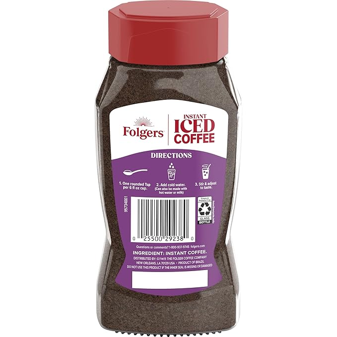 Folgers Instant Iced Coffee 7 Ounce (Pack of 6)
