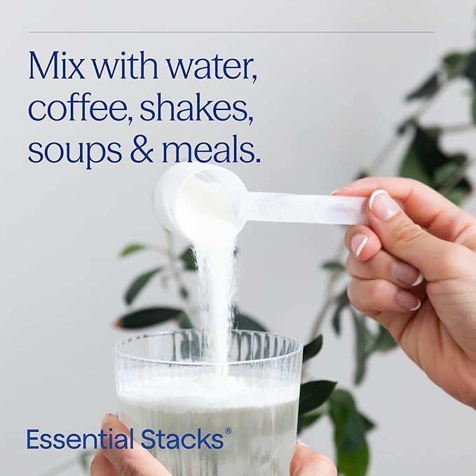 Essential Stacks Collagen Peptides Powder (from Grass Fed Cattle) - Gluten Dairy &amp Soy Free - Unflavored Hydrolyzed Collagen Supplement (10.6 oz)