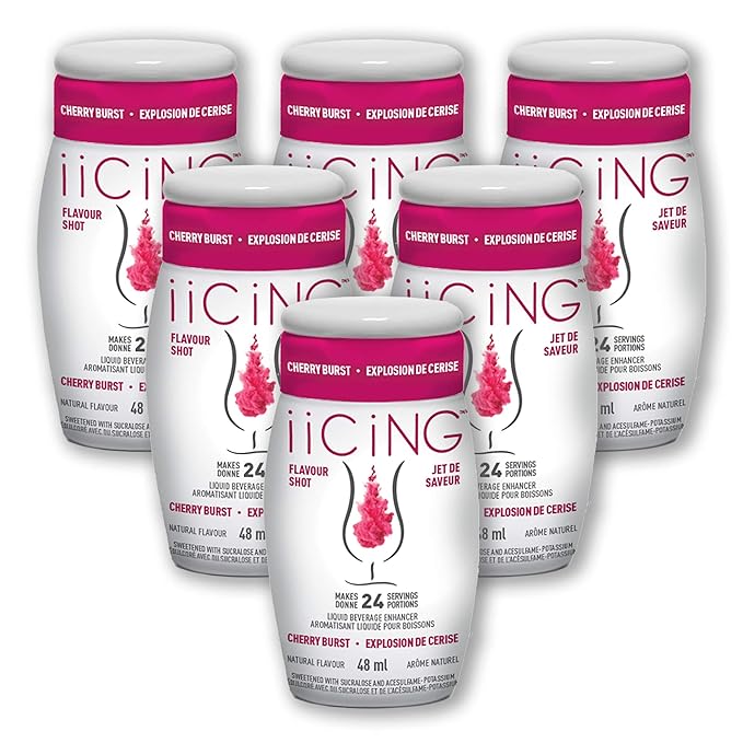 iiCiNG Flavour Shot – Cherry Burst – All Natural flavours | Zero Calories | 1 bottle | 48ml | 24 servings | You’re in control of your own flavour | All you need to do is squirt | 6 pack