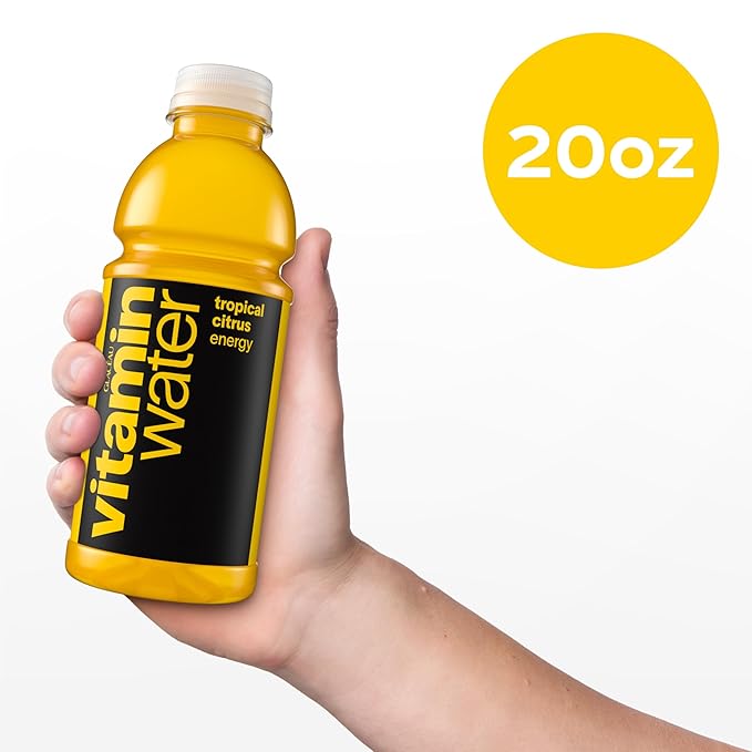 vitaminwater Energy Tropical Citrus Nutrient Enhanced Flavored Water Beverage 20 fl oz Bottles 12 Pack