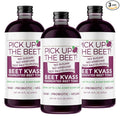 Organic Beet Juice Beet Kvass 48 Ounces (3 16 Ounce Bottles) from Garden Goddess Ferments Nitric Oxide Superfood for Improved Circulation Blood Pressure Iron Supplement and Hangovers - Sugarfree