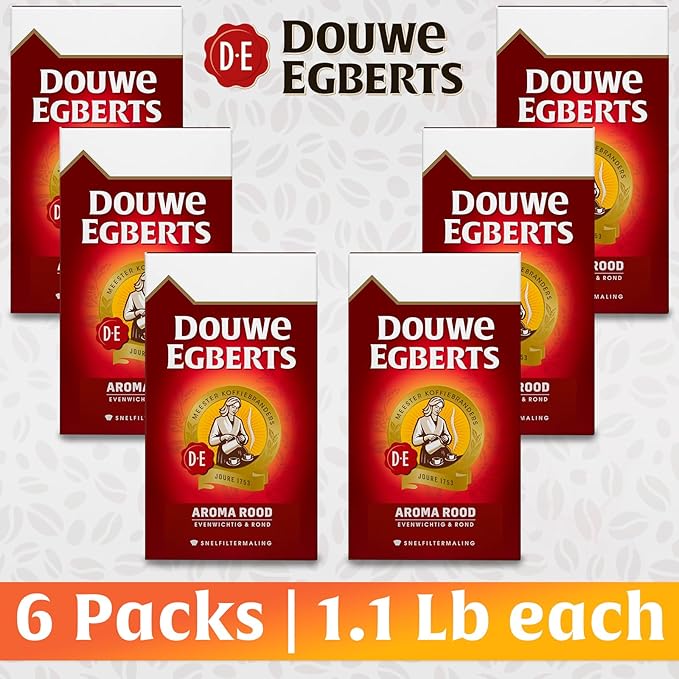 Douwe Egberts Aroma Rood (Course Grind)Imported From Holland 17.6 Oz (Pack of 6)