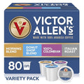 Victor Allen's Coffee Variety Pack (Morning Blend 100% Colombian Donut Shop Blend and Italian Roast) 80 Count Single Serve Coffee Pods for Keurig K-Cup Brewers