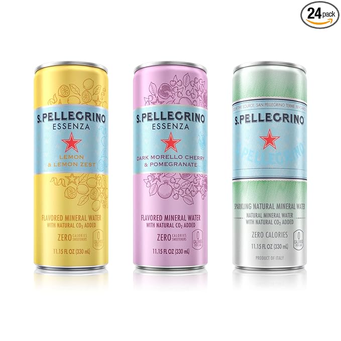 S.Pellegrino Essenza Variety Pack - Lemon Dark Morello Cherry Wild Strawberry11.15 Fl. Oz (Pack of 24)