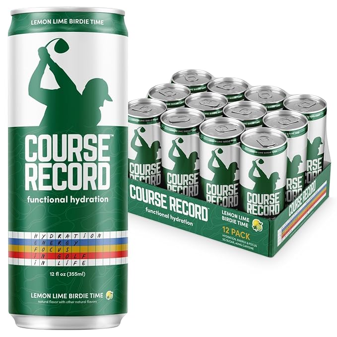 Functional Hydration Drink for Golfers – COURSE RECORD Variety Pack – Electrolytes Calm Energy &amp Focus – Healthy Sports Drink – 12-Pack (12oz Cans) – Low Sugar Low Caffeine