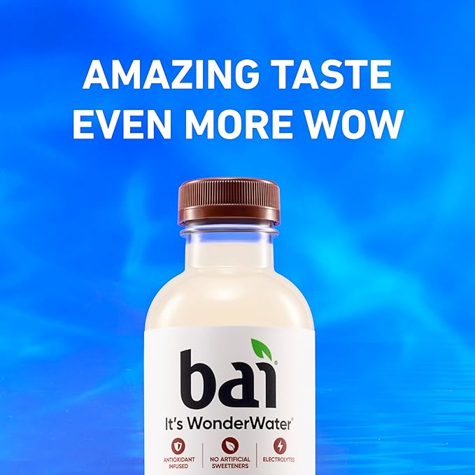 Bai Antioxidant Infused Water Beverage Puna Coconut Pineapple with Vitamin C and No Artificial Sweeteners 18 Fluid Ounce Bottle 12 Pack
