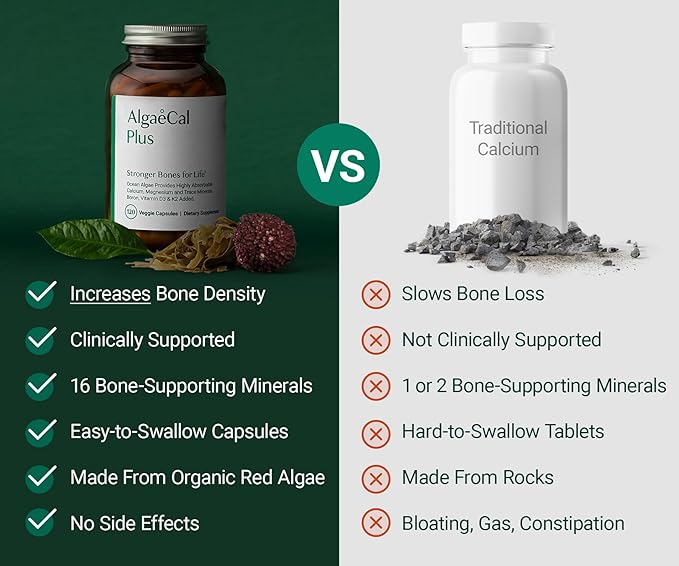 ALGAECAL Calcium &amp Collagen Bundle – Hydrolyzed Collagen Complete with Clinically-Supported Verisol Fortibone &amp Fortigel Plus Vitamin D3 K2 Magnesium &amp Trace Minerals for Bone Health &