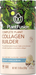 PlantFusion Vegan Collagen Powder - Plant Based Collagen Protein Powder for Muscle &amp Joints Hair Skin &amp Nails - Keto Gluten Free Soy Free Non-Dairy No Sugar Non-GMO - Vanilla 11.43 oz