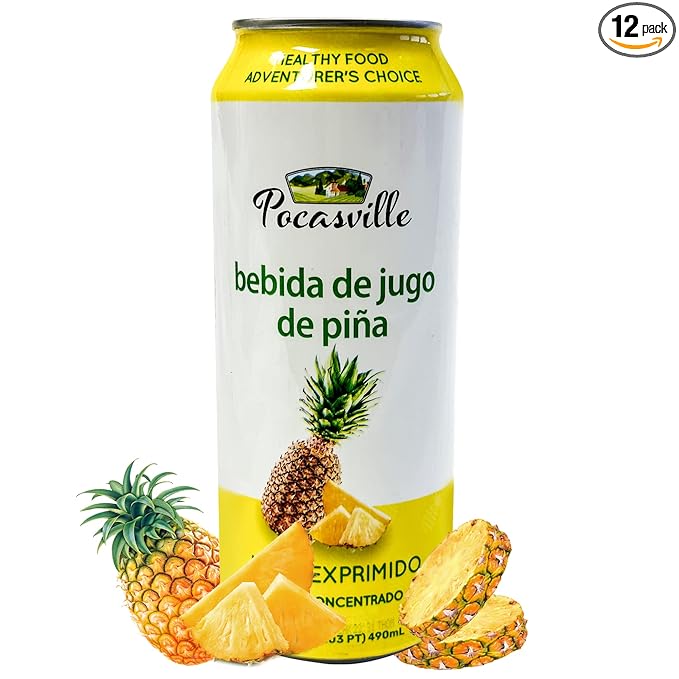Pocasville Fruit Juices Squeezed not form Concentrate 16.5 Fluid Ounce Can (Pineapple 12)