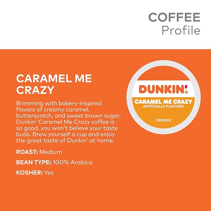 Dunkin' Caramel Me Crazy Flavored Coffee 88 Keurig K-Cup Pods