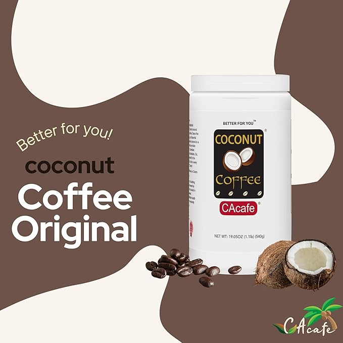 CAcafe Coconut Coffee Coconut Infused Colombian Coffee Creamy Drink Mix Make Iced or Hot Packed with Antioxidants Natural Energy and Stress Relief | 6 Pack