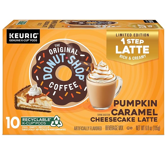 The Original Donut Shop Pumpkin Caramel Cheesecake Latte Keurig Single Serve K-Cup Pods 60 Count
