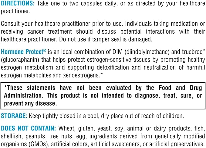 XYMOGEN Hormone Protect - Estrogen Metabolism Support - DIM &amp Broccoli Kale and Kolrabi Extract - Vegetarian Non-GMO &amp Gluten Free - 60 Capsules